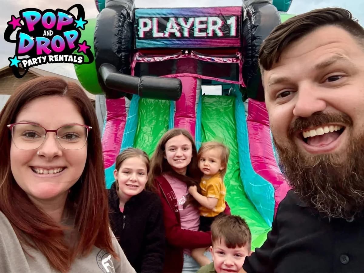 The Pedersen family, owners of Pop and Drop Party Rentals